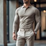 Sådan styler du trompetbukser med en langærmet polo til mænd